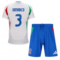 Maglia Calcio Italia Federico Dimarco #3 Seconda Divisa Bambino Europei 2024 Manica Corta (+ pantaloncini)